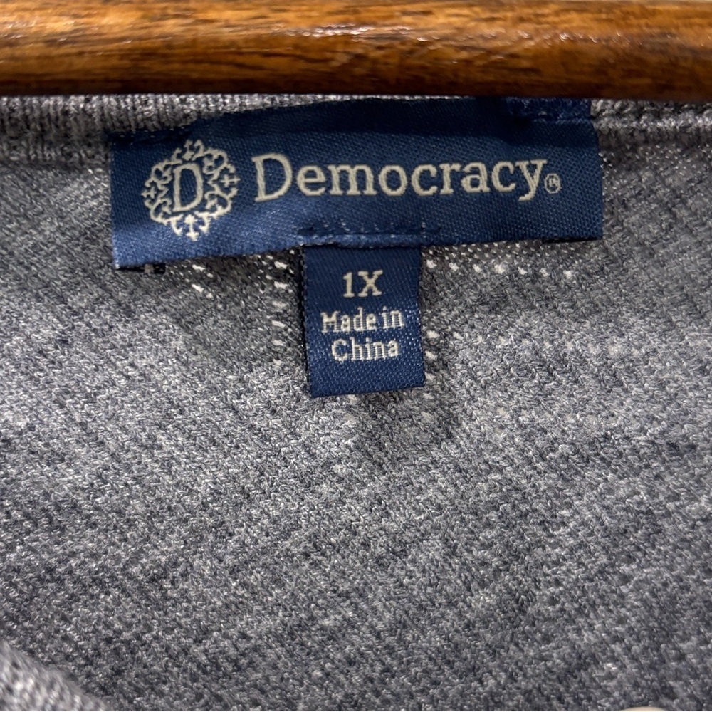 NWT Democracy Dolman Sleeve Sweater Herringbone Pattern Dusty Blue Size 1x - Picture 5 of 8